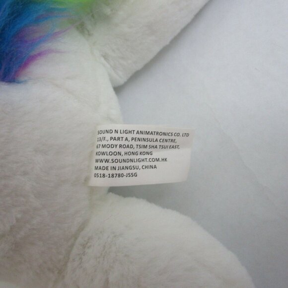 Sound n Light Animatronics 12" White Rainbow Unicorn Plush Magical Chime Sound - Picture 6 of 8